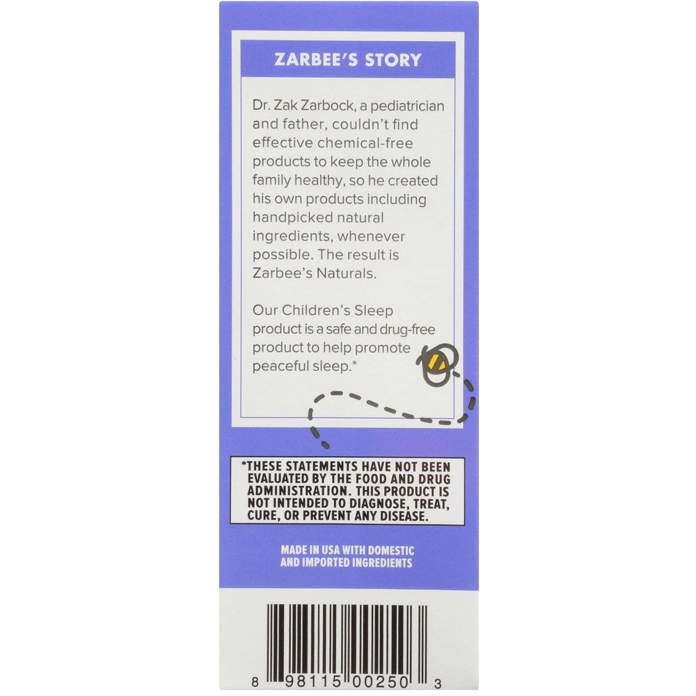 Zarbee's Childrens Grape Flavor Chewable Sleep Tablets With Melatonin, 30 Count -- 12 Per Case
