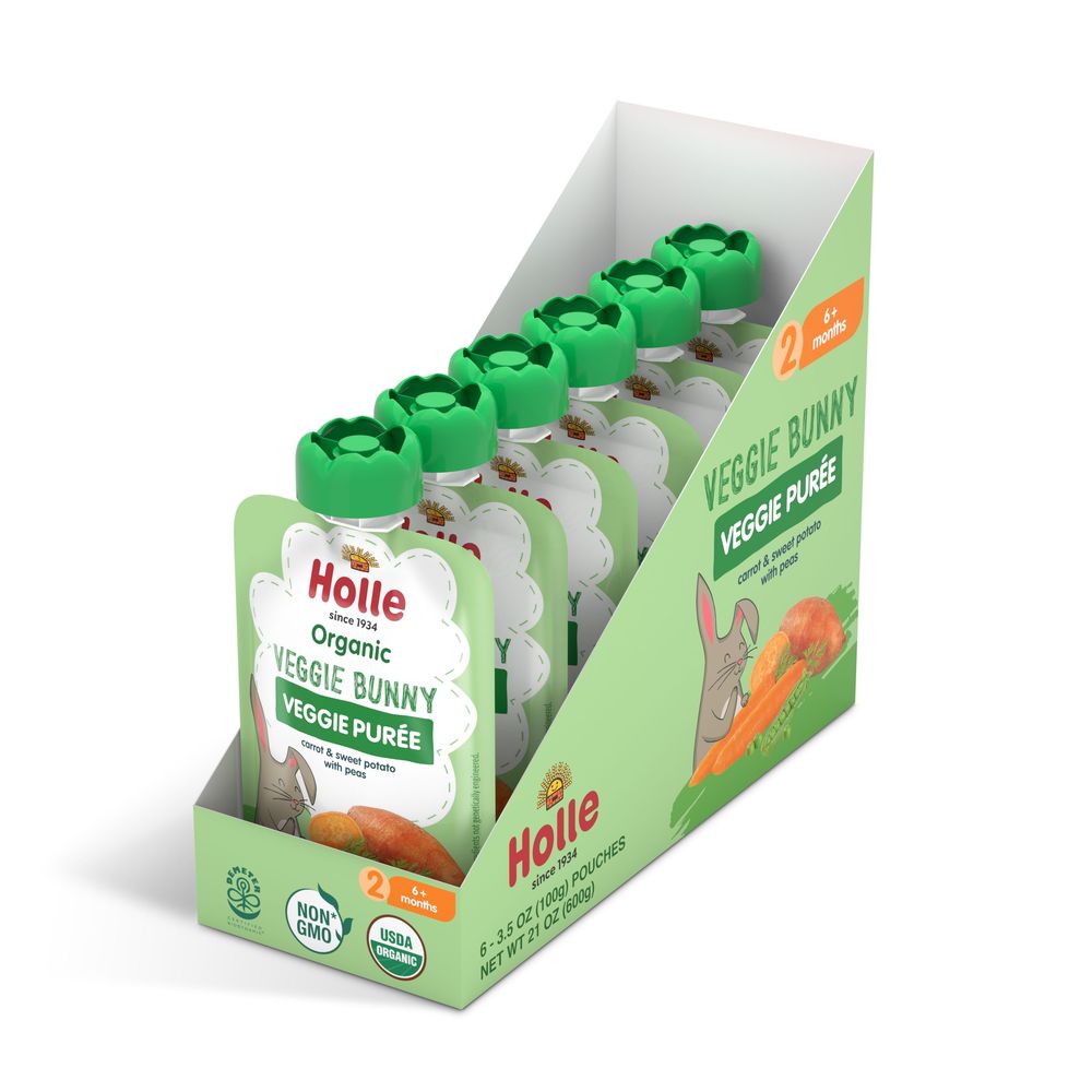 Holle Organic Veggie Bunny Veggie Puree For Stage 2 Baby, 3.5 Ounce -- 12 Per Case