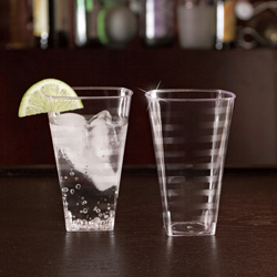 Yoshi Ware Emi Square Clear Extra Heavy Weight Plastic Tumbler, 8 Ounce, 14 Count -- 12 Per Case