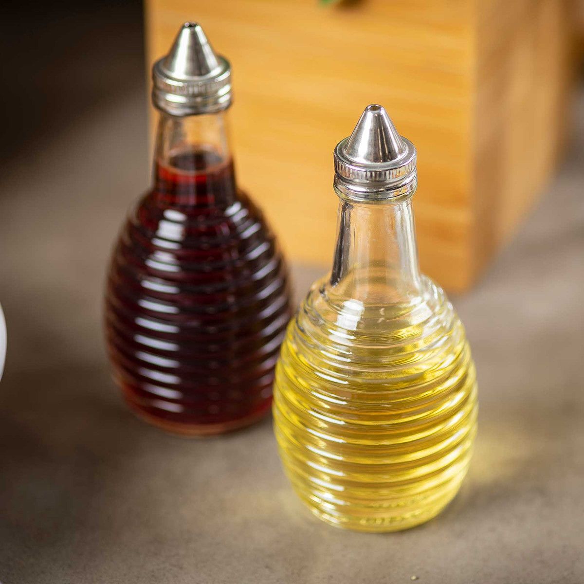 Tablecraft Beehive Collection Glass Oil And Vinegar Bottle, 6 Ounce Capacity -- 12 Per Case