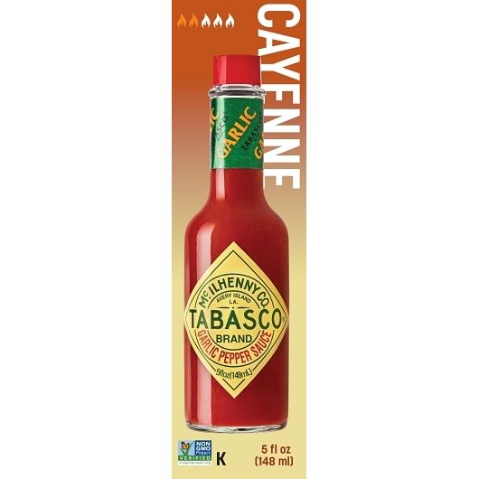 Tabasco Salsa Picante De Pimienta Cayena Y Ajo, Botella De 5 Onzas Líquidas -- 12 Por Caja