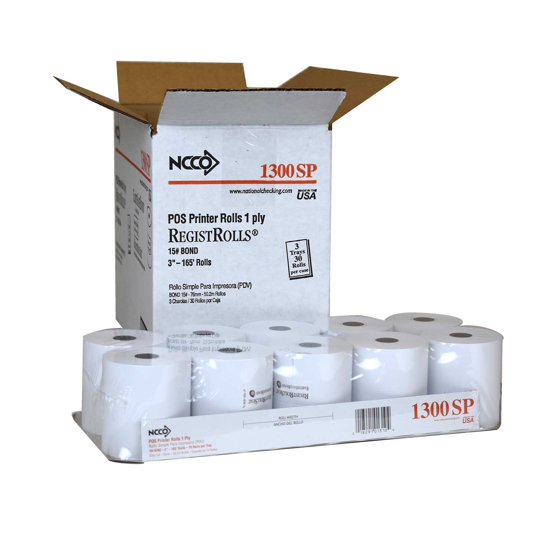 Ncco White Bond 1 Ply Register Roll Tape, 3 Inch -- 30 Per Case
