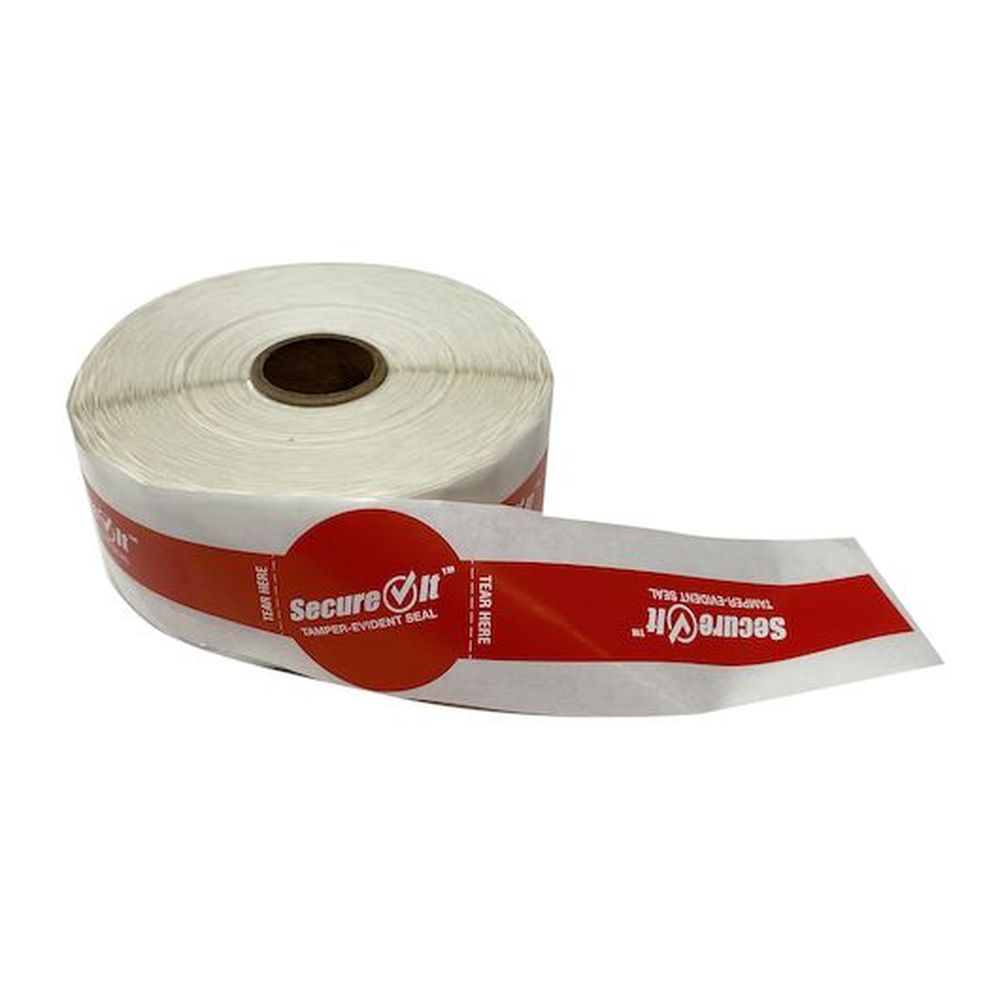 Ncco Secure It 1.5 X 9 Inch Smoothie Cup Safety Seal Permanent Dome Label Roll, 54 Count