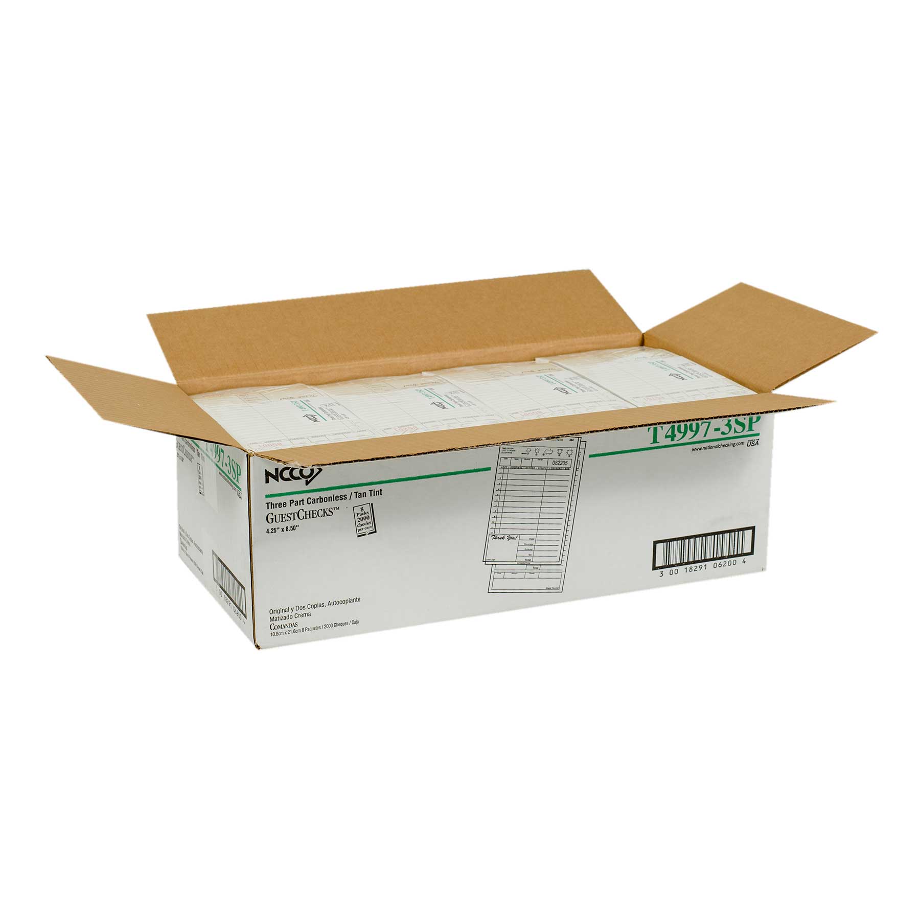 Ncco Carbonless Guest Check Board, 3 Part Tan, 15 Line, 4.20 X 8.5 Inch -- 2000 Per Case