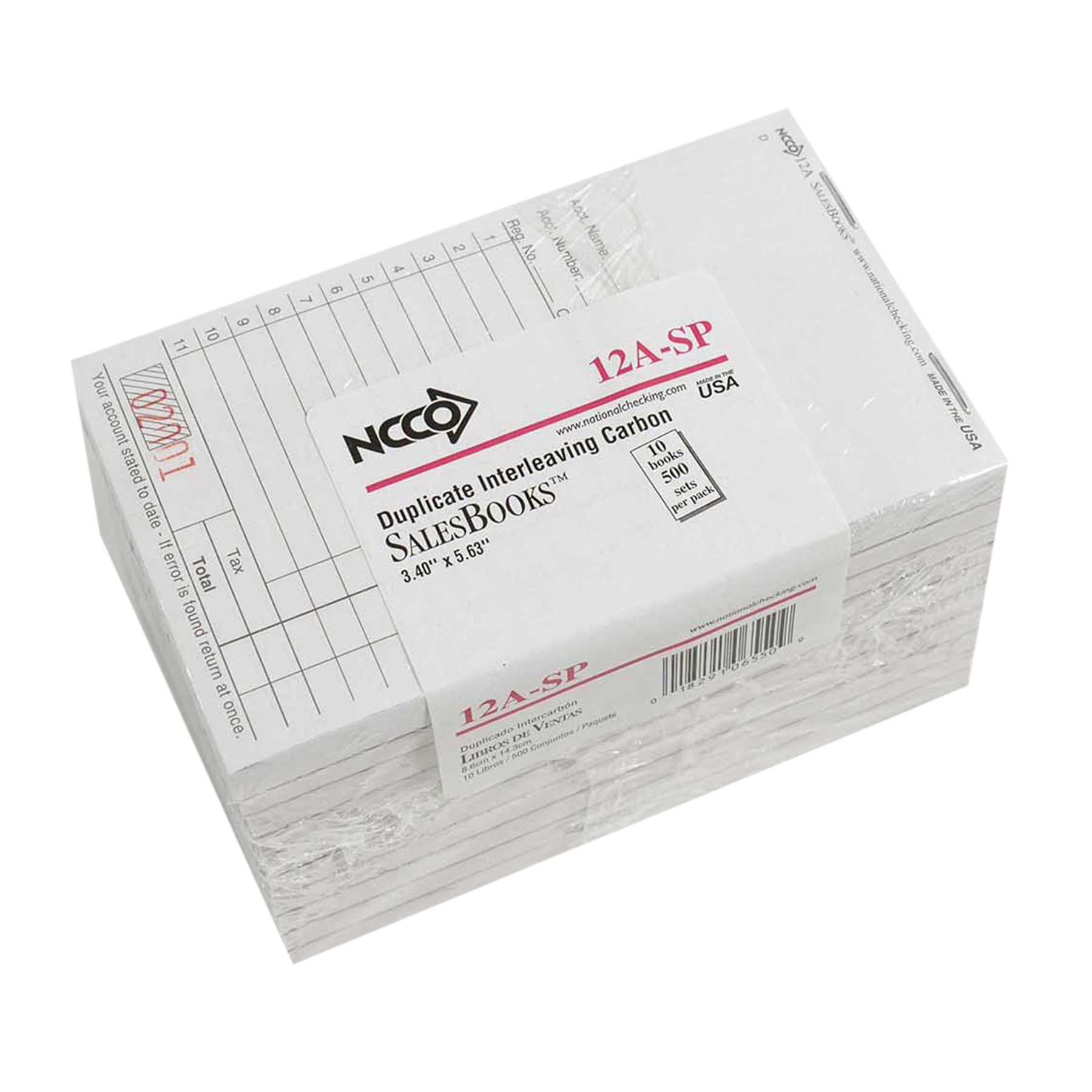Ncco Interleaving Carbon Sales Book, 2 Part White, 11 Line, 3.50 X 5.63 Inch -- 100 Per Case