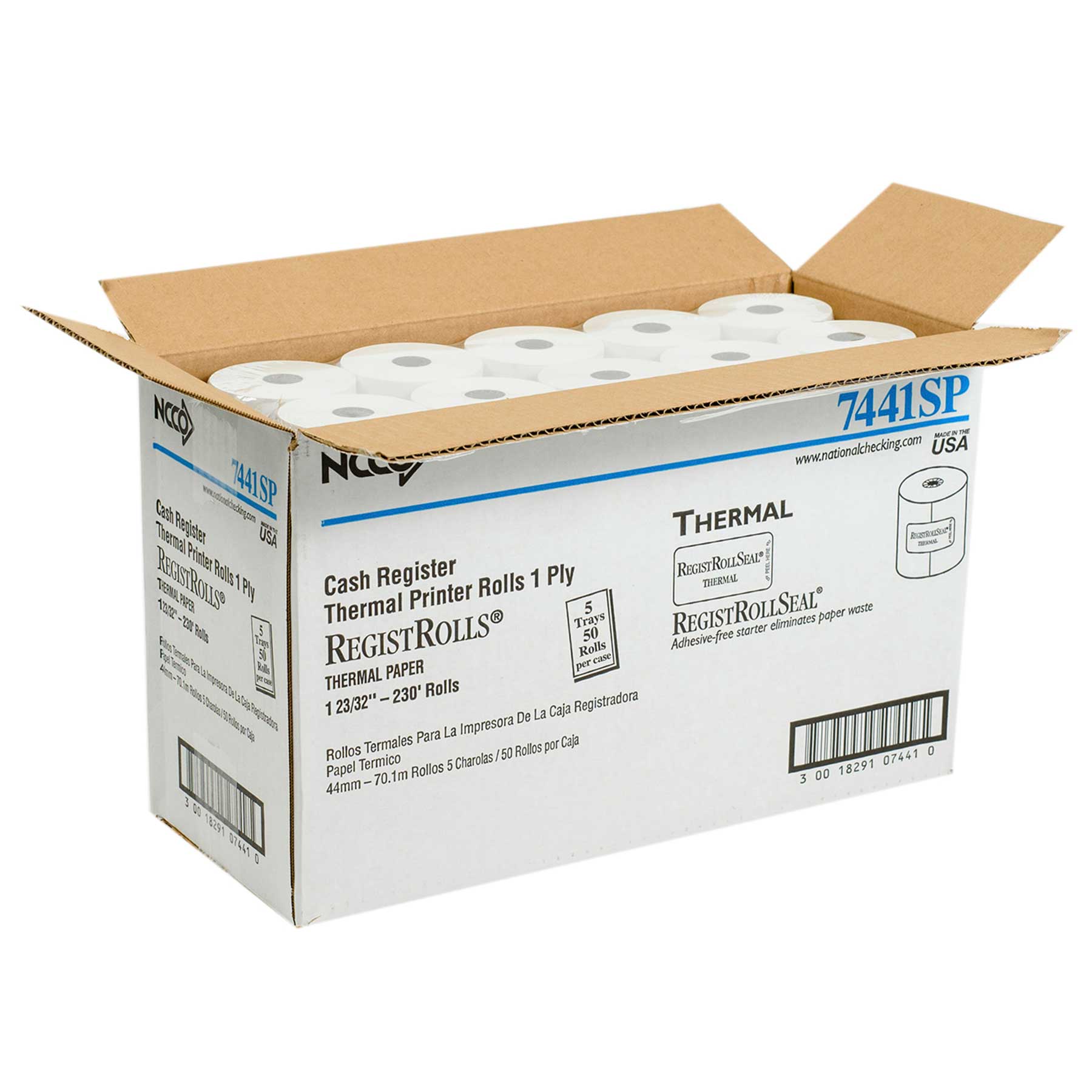 National Checking Company White 1 Ply Register Roll, 44