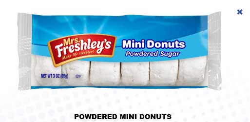 Mrs. Freshley's Variety Mini Donuts, 6 Donuts Count -- 72 Per Case