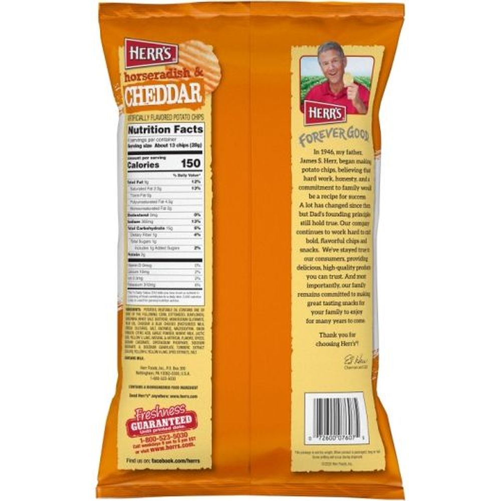 Herr's Cheddar Horseradish Potato Chips, 6 Ounce -- 12 Per Case