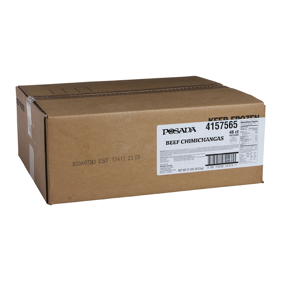 Posada Shredded Beef Chimichanga -- 48 Per Case