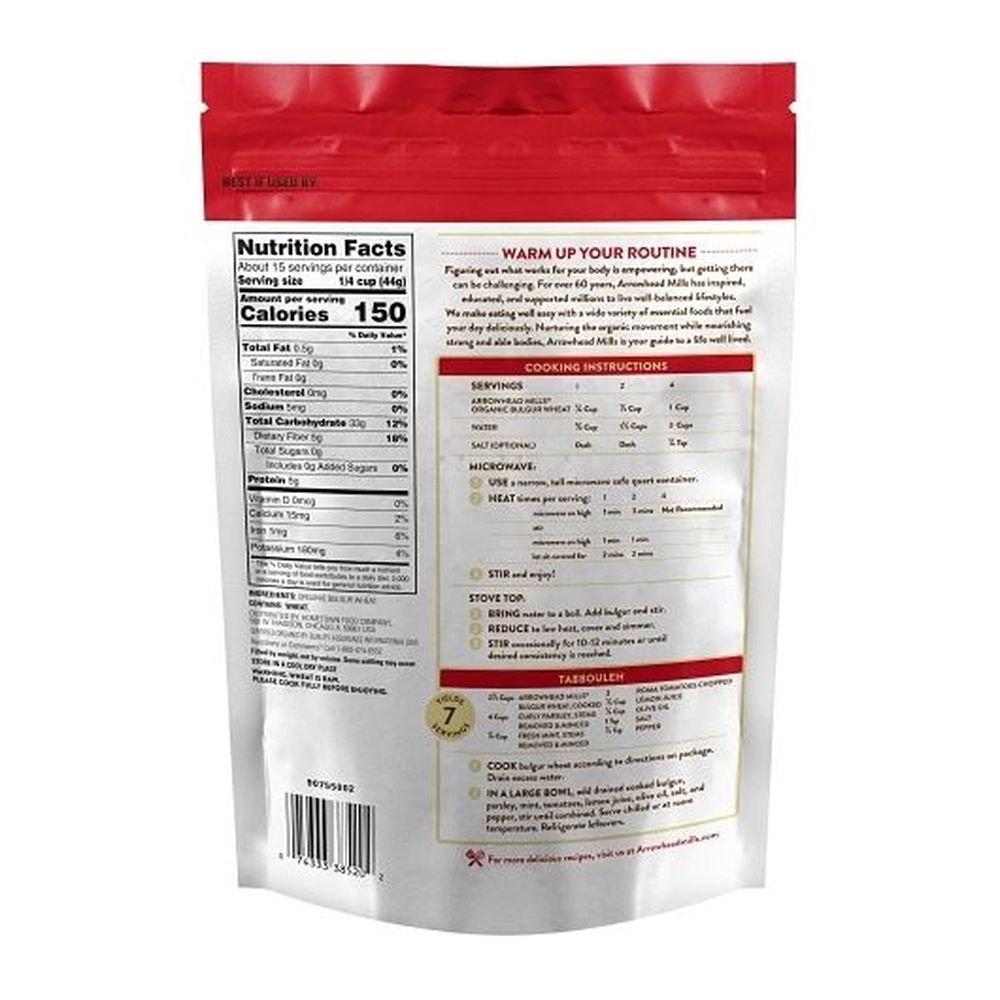 Arrowhead Mills Organic Bulgar Wheat, 24 Ounce -- 6 Per Case