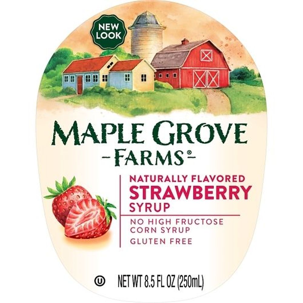 Maple Grove Strawberry Syrup, 8.5 Fluid Ounce Bottle -- 12 Per Case
