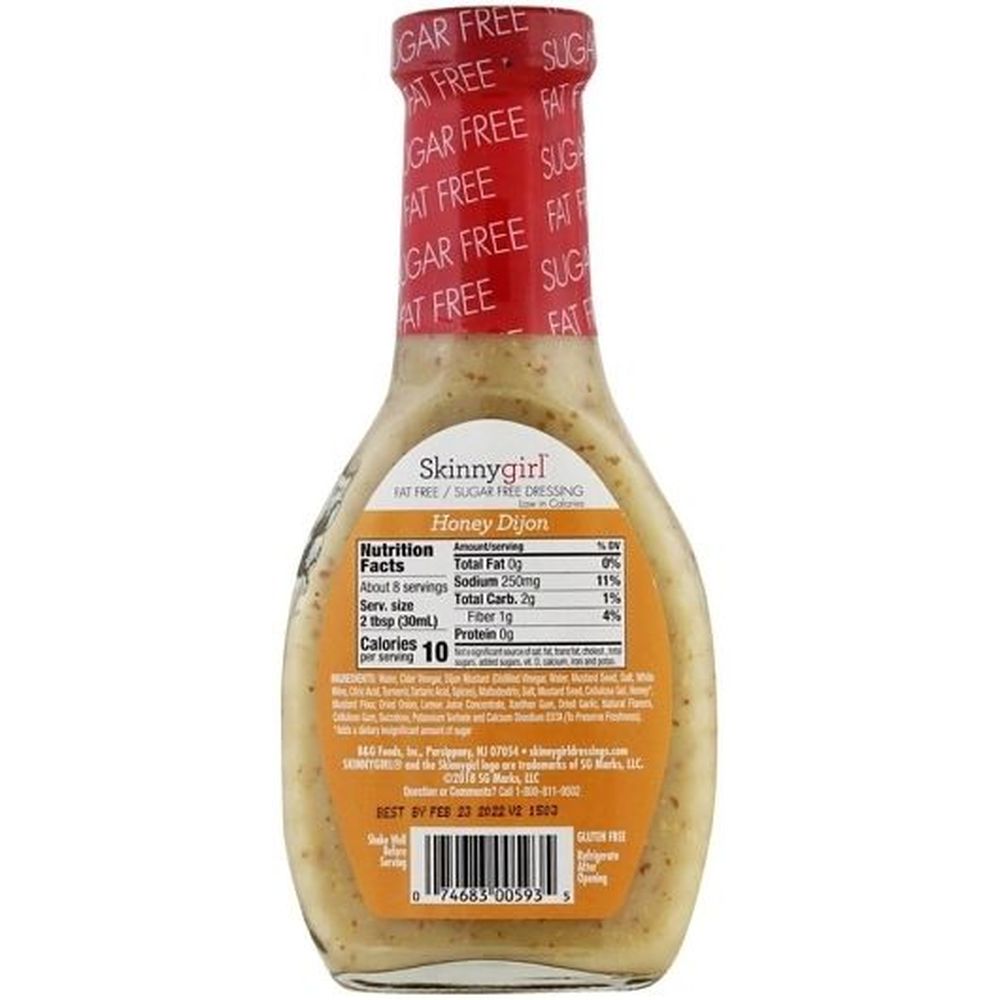 Skinnygirl Sugar Free Honey Dijon Dressing, 8 Fluid Ounce Bottle -- 12 Per Case