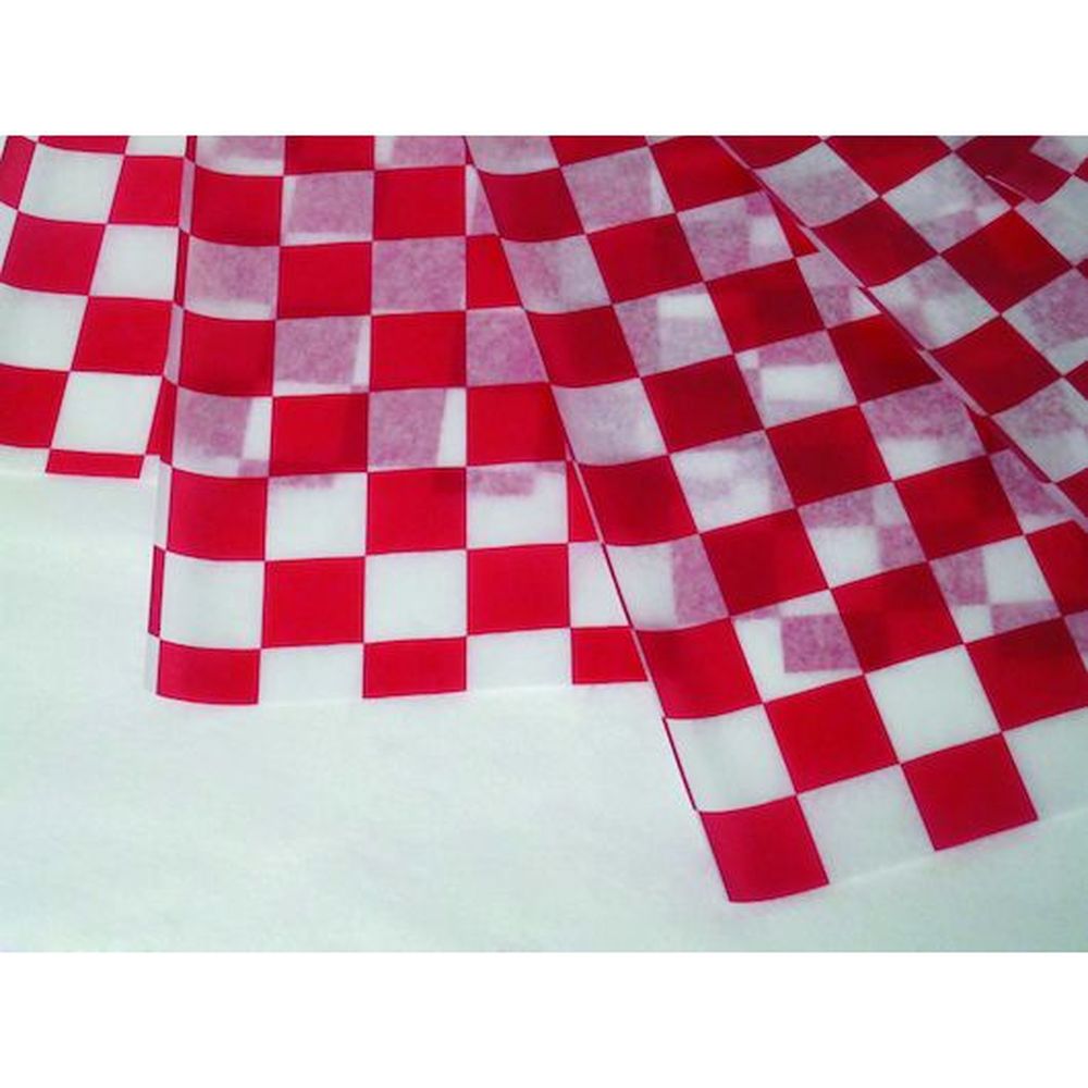 Durable Packaging 12 X 12 Inch Red Check Wax Sheet, 1000 Count -- 2 Per Case