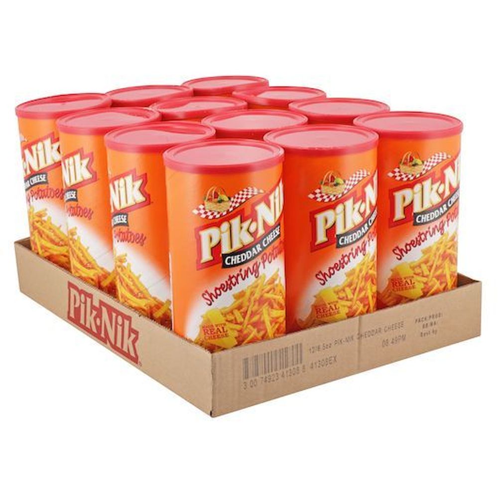 Pik-nik Cheddar Cheese Shoestring Potatoes, 8.5 Ounce -- 12 Per Case
