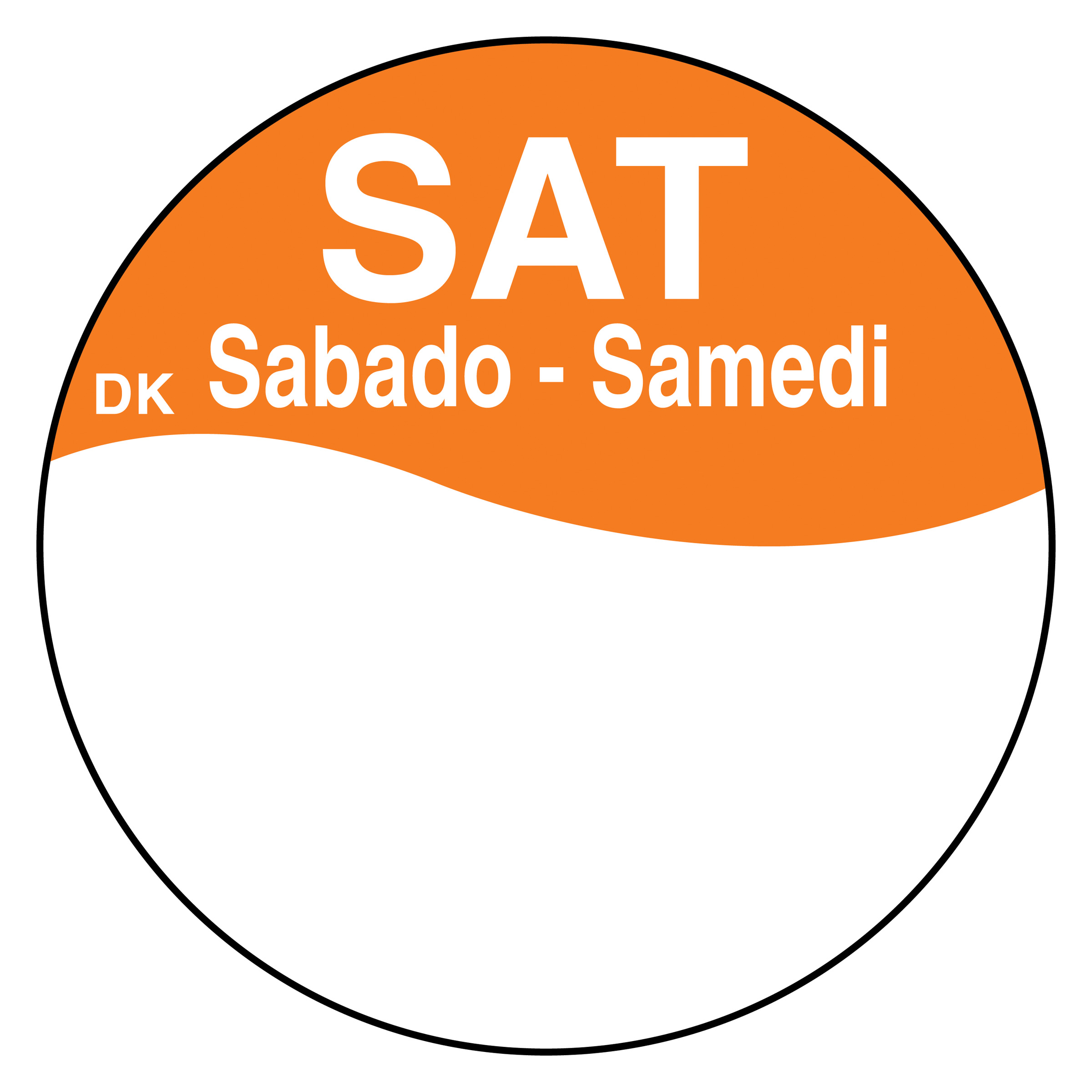 Daymark Saturday Round Permanent Half Blank Bilingual Day Of The Week Label, 1 Inch -- 12 Per Case