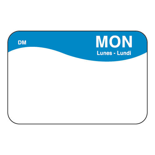 Daymark Monday Dissolvemark Day Of The Week Label, 1 X 1.5 Inch -- 12 Per Case
