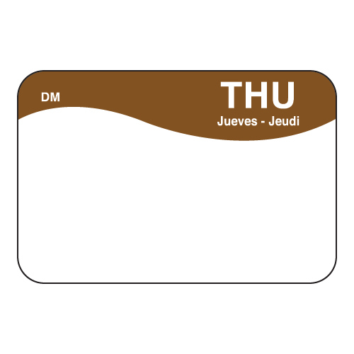 Daymark Thursday Dissolvemark Day Of The Week Label, 1 X 1.5 Inch -- 12 Per Case