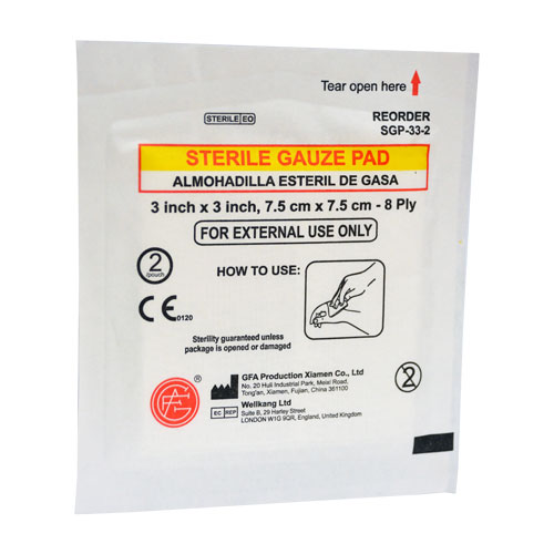 Daymark First Aid 3 X 3 Inch Sterile Gauze Dressing Pad -- 5 Per Case