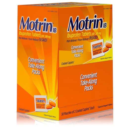 Motrin Ib Pain Reliever Fever Reducer Ibuprofen Tablets, 100 Count -- 12 Per Case