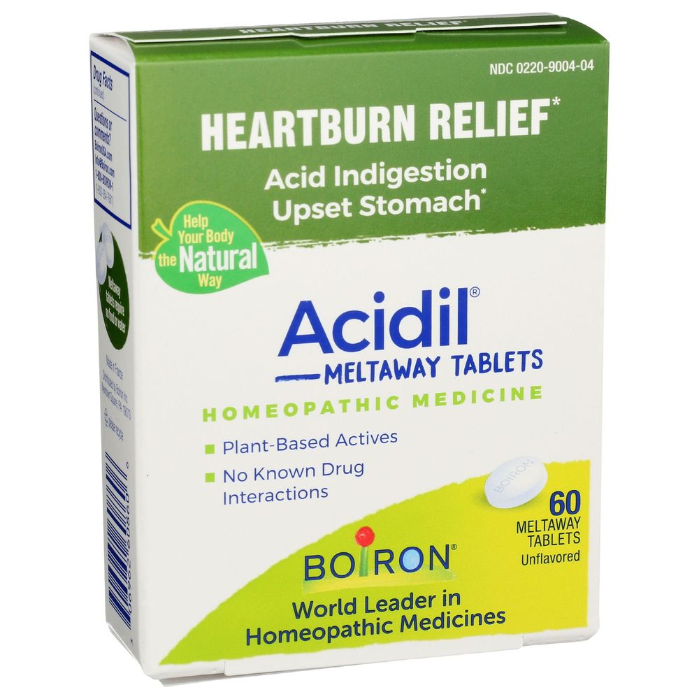 Boiron Acidil Heartburn Relief Tablets, 60 count -- 6 per case