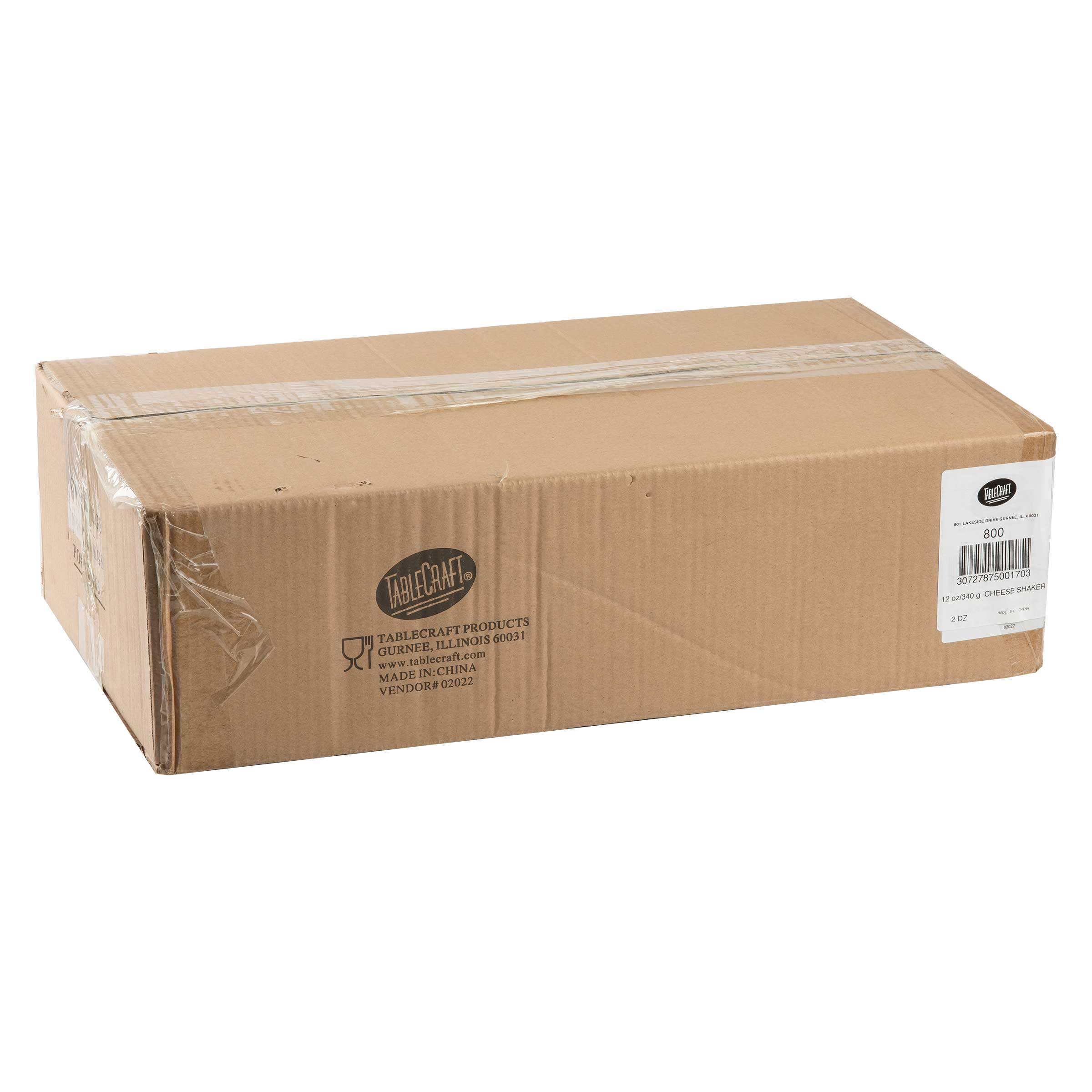 Tablecraft Perforated Top Glass Shaker, 12 Ounce Capacity -- 24 Per Case