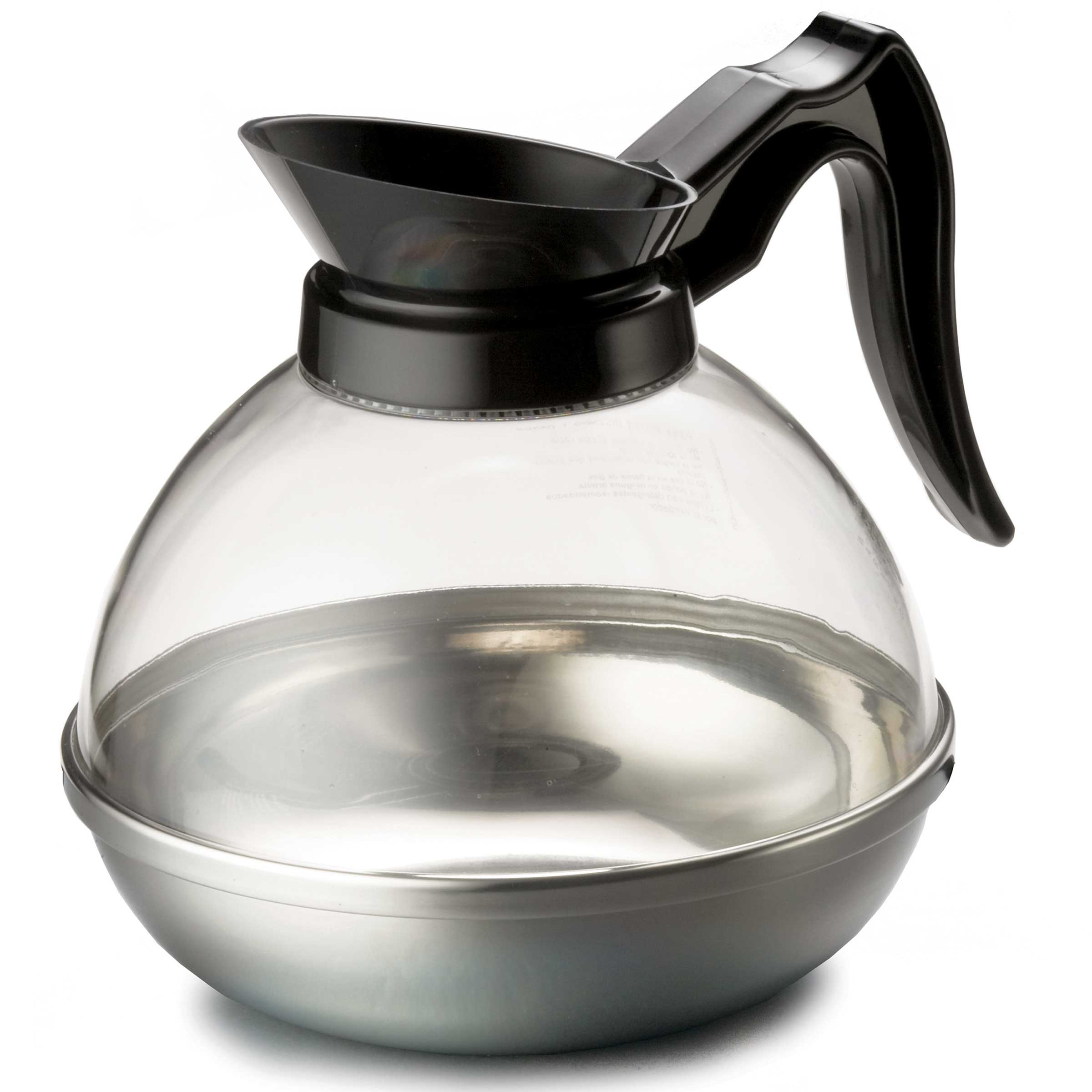 Tablecraft Polycarbonate Clear Coffee Decanter With Black Handle, 64 Ounce Capacity