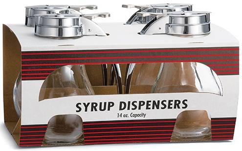 Tablecraft Teardrop Glass Syrup Dispenser, 14 Ounce, 4 Count -- 4 Per Case