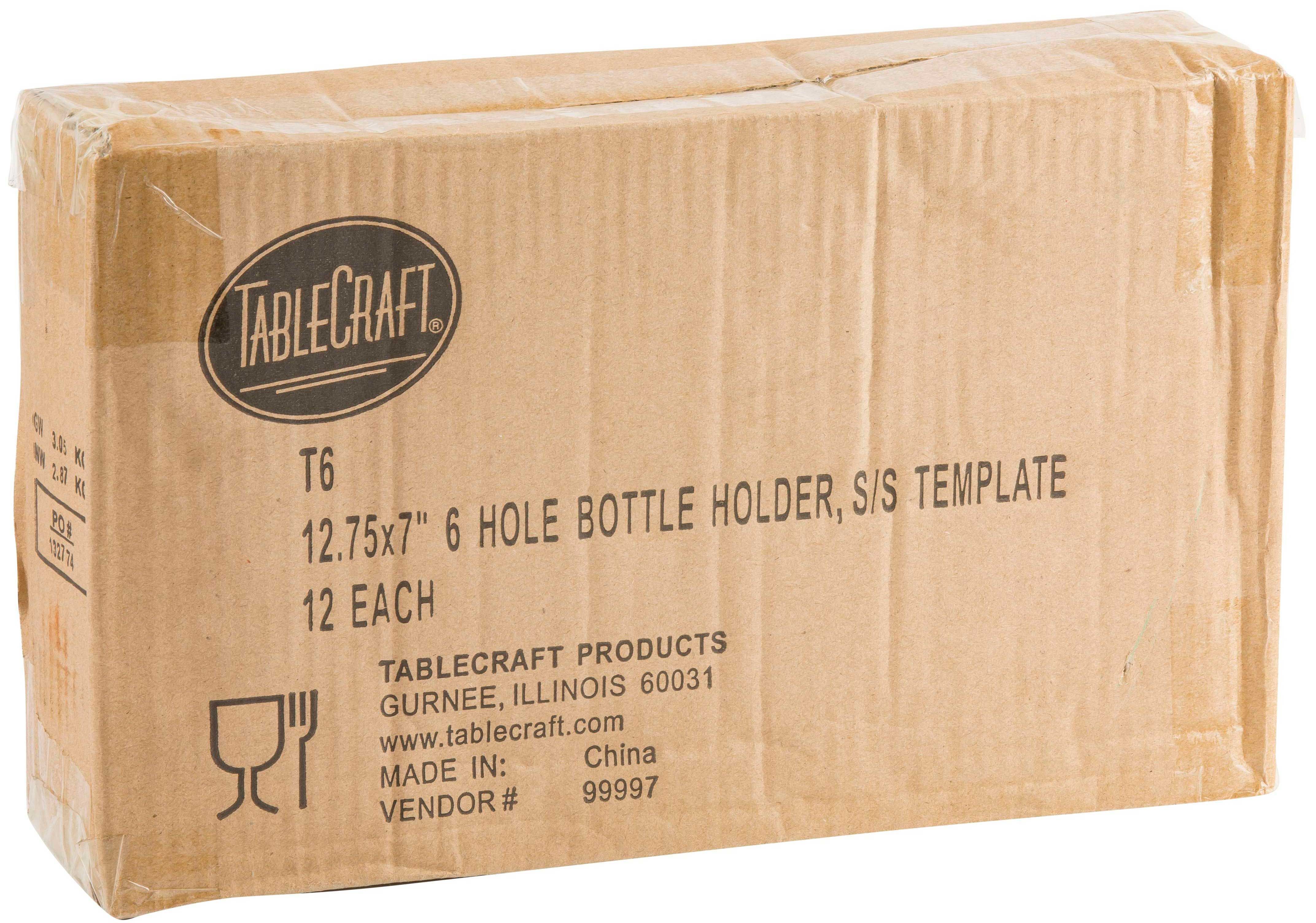 Tablecraft Stainless Steel Six Hole Bottle Holder, 12.75 X 7inch -- 12 Per Case