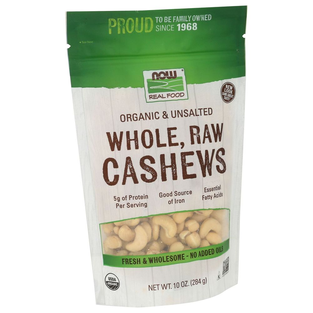 Now Real Food Organic Whole Raw Cashews, 10 Ounce -- 12 Per Case