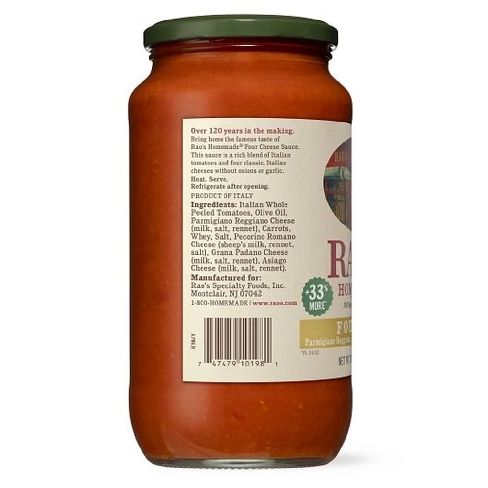 Raos Homemade Four Cheese Sauce, 32 Ounce - 6 per case
