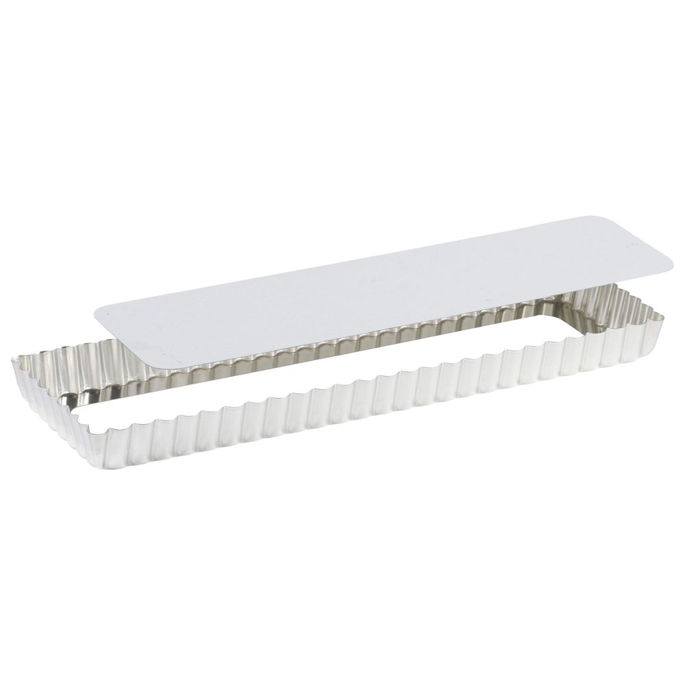 Gobel Tin Plate Oblong Fluted Tart Mold With Removable Bottom, 35 x 11 x 2.6 centimeter