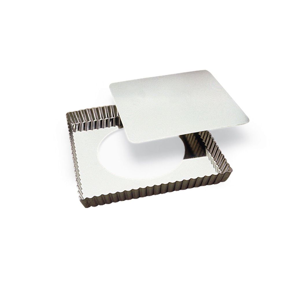 Gobel Tin Plate Square Fluted Tart Mold With Removable Bottom, 9.1 Inch Dia X 1.1 Inch