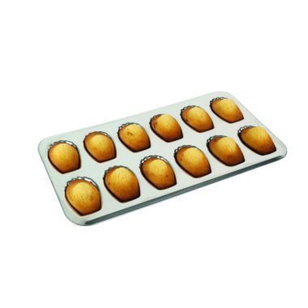 Gobel Tin Plate 12 Cavities Madeleines Baking Sheet, 15.5 Inch X 7.8 Inch X 0.7 Inch