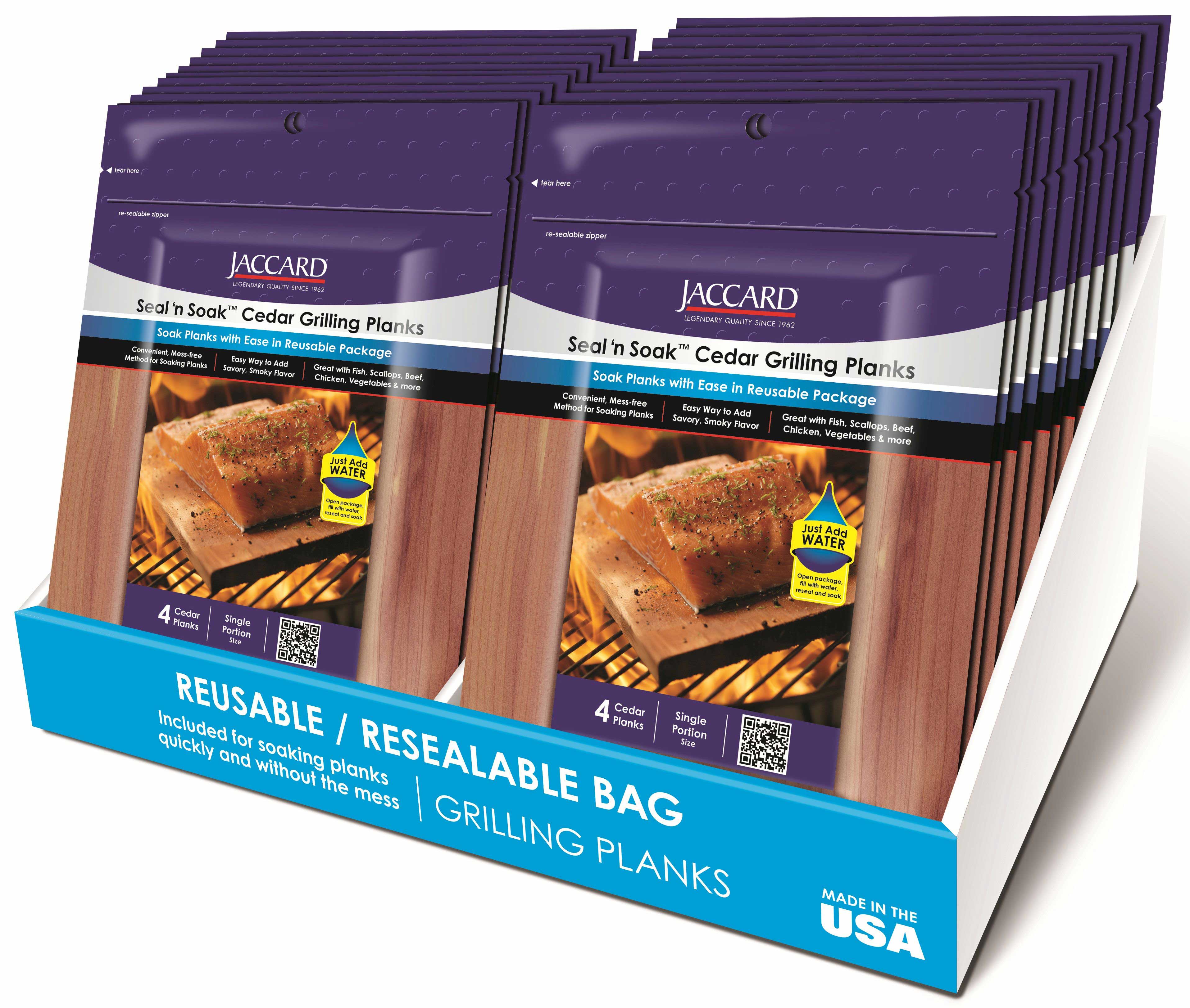 Jaccard Small Seal And Soak Cedar Grilling Planks, 4 Count -- 18 Per Case