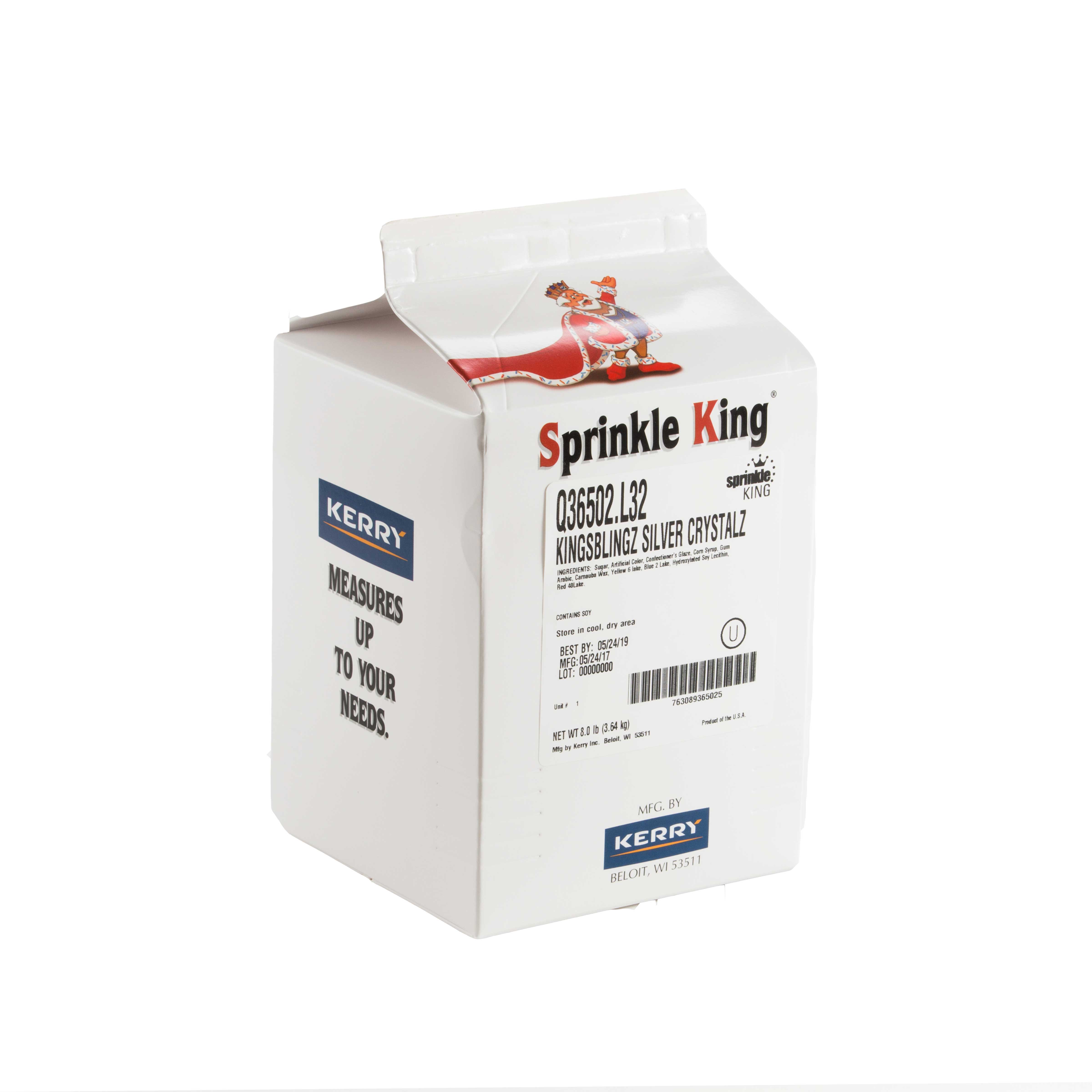 Sprinkle King Kingsblingz Silver Crystals, 8 Pound -- 4 Per Case