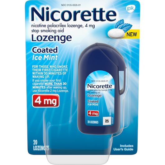 Nicorette Coated Ice Mint 4mg Lozenge, 20 Count -- 6 Per Case