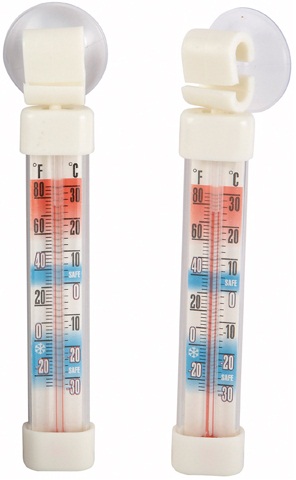 Winco Refrigerator/freezer Thermometer With Suction Cup, 2 Count -- 12 Per Case