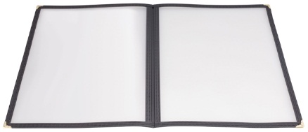 Winco Black Double Fold Panel Menu Cover -- 25 Per Case