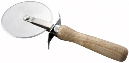 Winco 4 Inch Pizza Cutter With Wooden Handle -- 12 Per Case