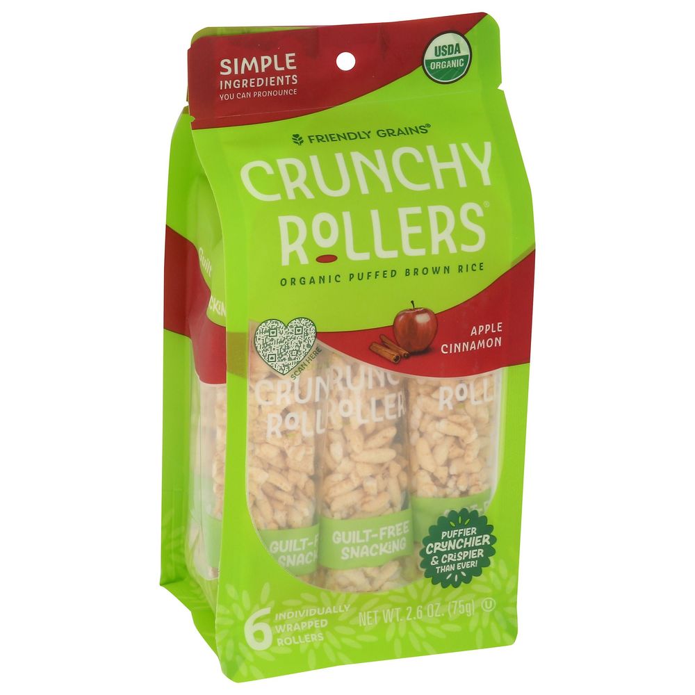 Friendly Grains Apple Cinnamon Crunchy Rollers, 2.85 Ounce Pouch -- 9 Per Case