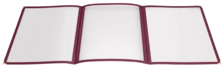 Winco Burgundy Triple Fold Panel Menu Cover -- 25 Per Case