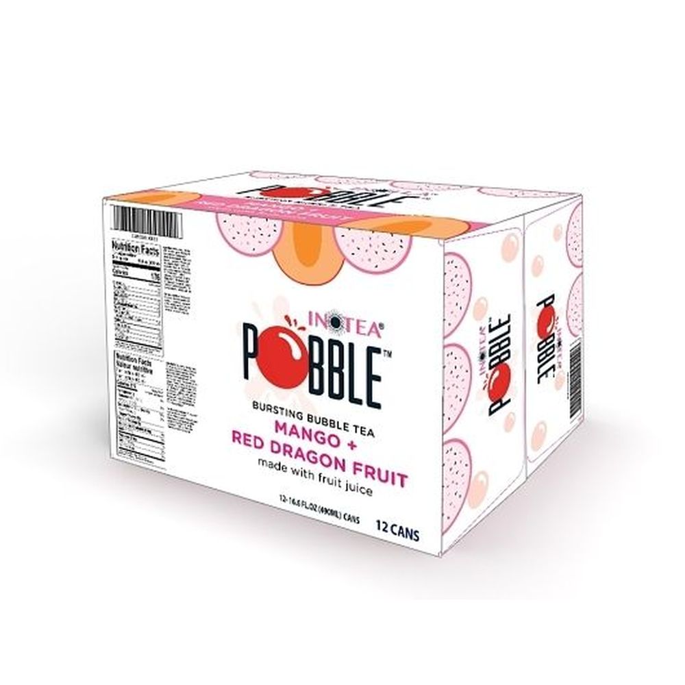 Pobble Mango And Red Dragon Fruit Bubble Tea, 16.6 Ounce -- 12 Per Case