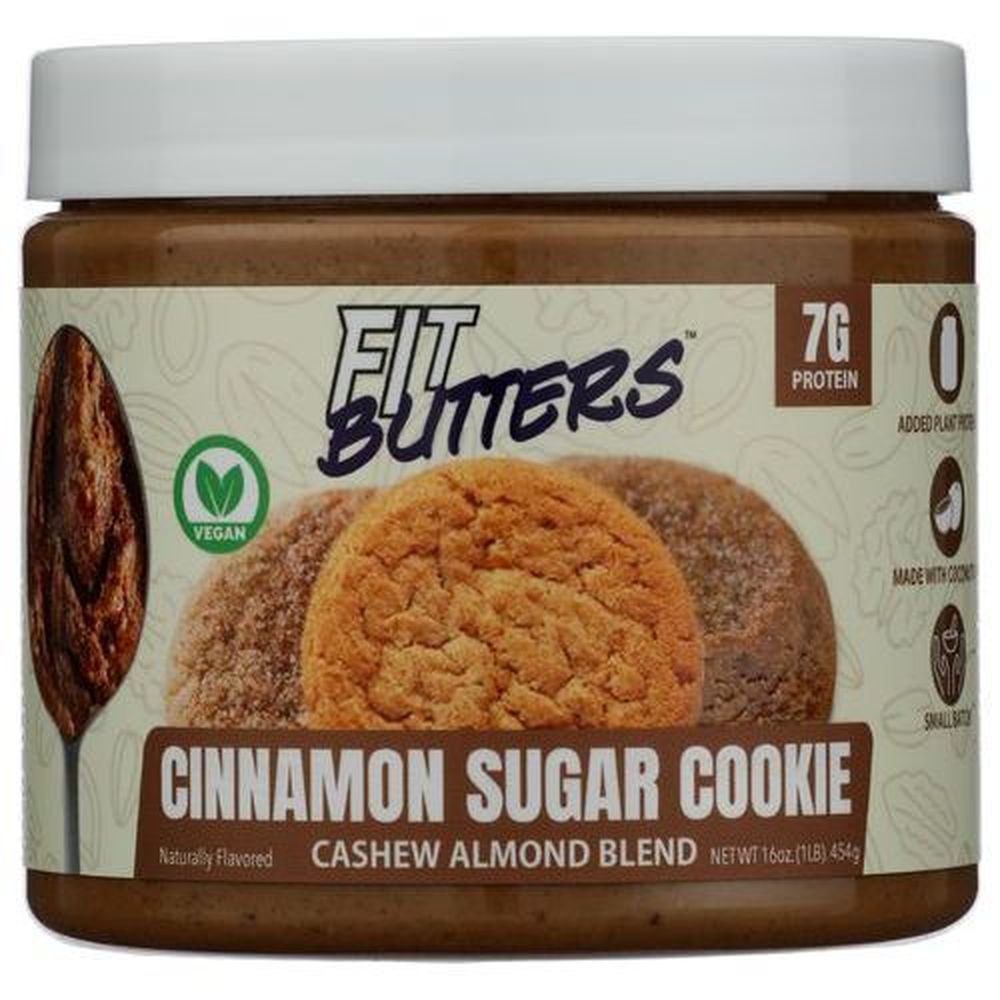 Fit Butters Cinnamon Sugar Cookie Cashew Almond Blend Butter, 16 Ounce -- 6 Per Case