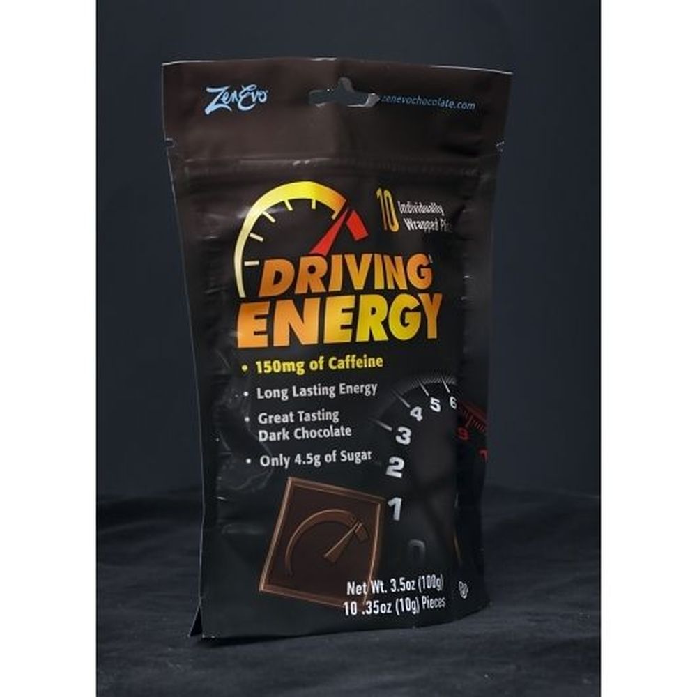 Zenevo Driving Energy Dark Chocolate, 0.35 Ounce -- 240 Per Case