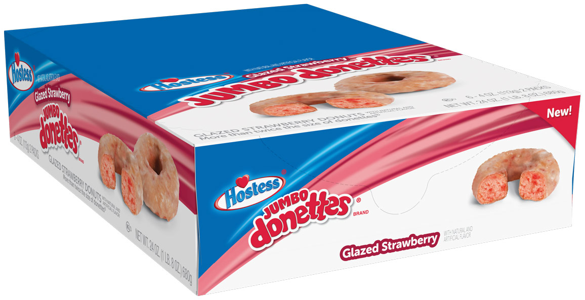 Hostess Glazed Strawberry Jumbo Donuts, 4 Ounce -- 36 Per Case