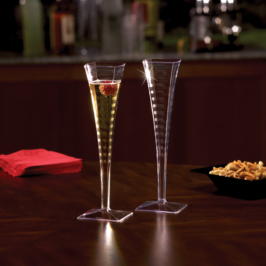 Yoshi Ware Emi Square Champagne Glass, 5 Ounce, 6 Count -- 12 Per Case