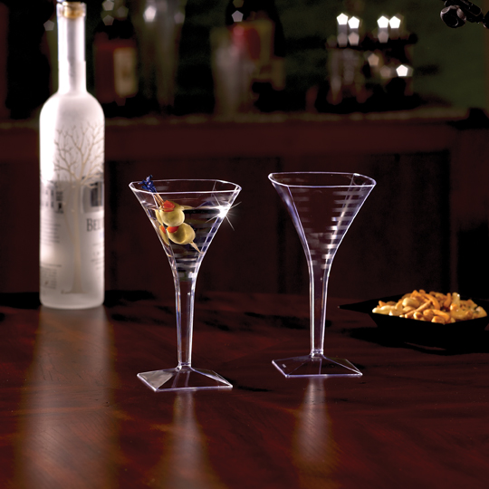 Yoshi Ware Emi Square Martini Glass, 8 Ounce, 6 Count -- 12 Per Case