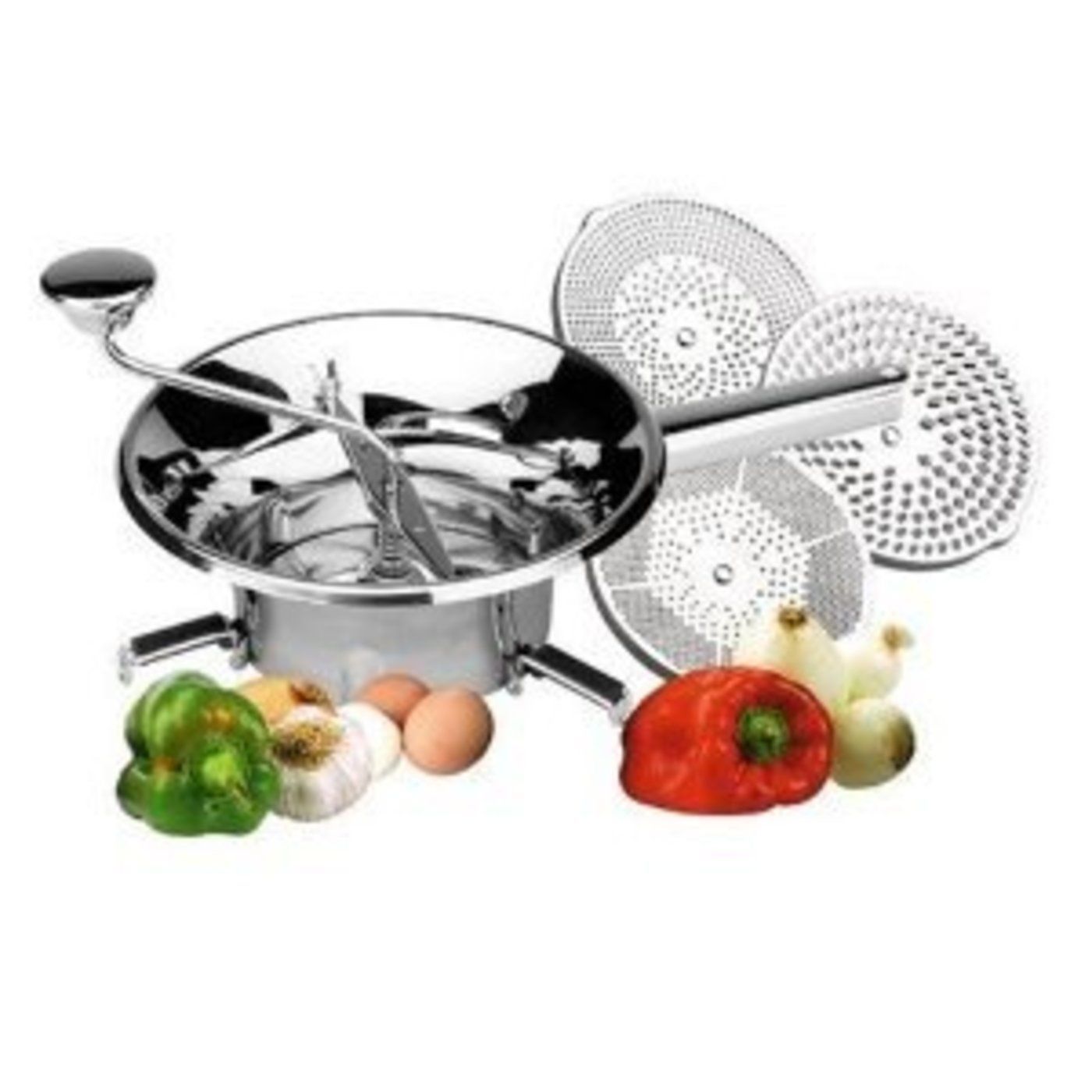 Louis Tellier 9.4 Inch Stainless Steel Domestic Food Mill With 3 Grids