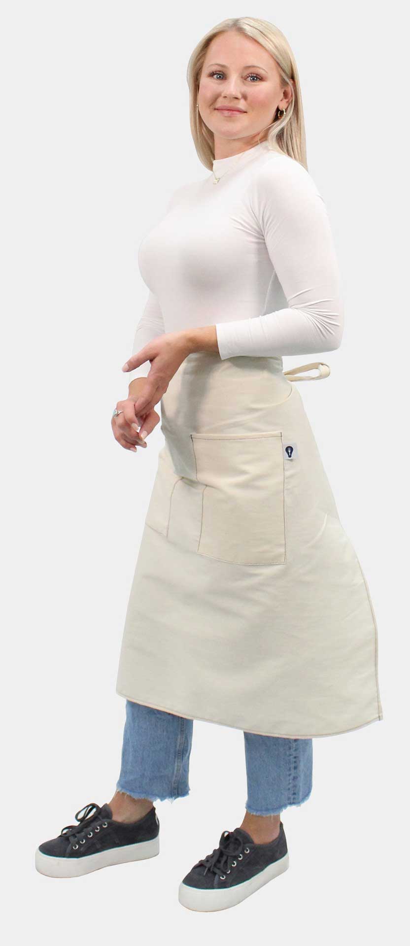 Intedge Beige Artisan Canvas 2-Pockets Waist Apron