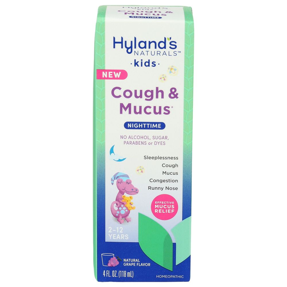 Hylands Naturals Kids Grape Flavor Nighttime Cough and Mucus, 4 Fluid Ounce